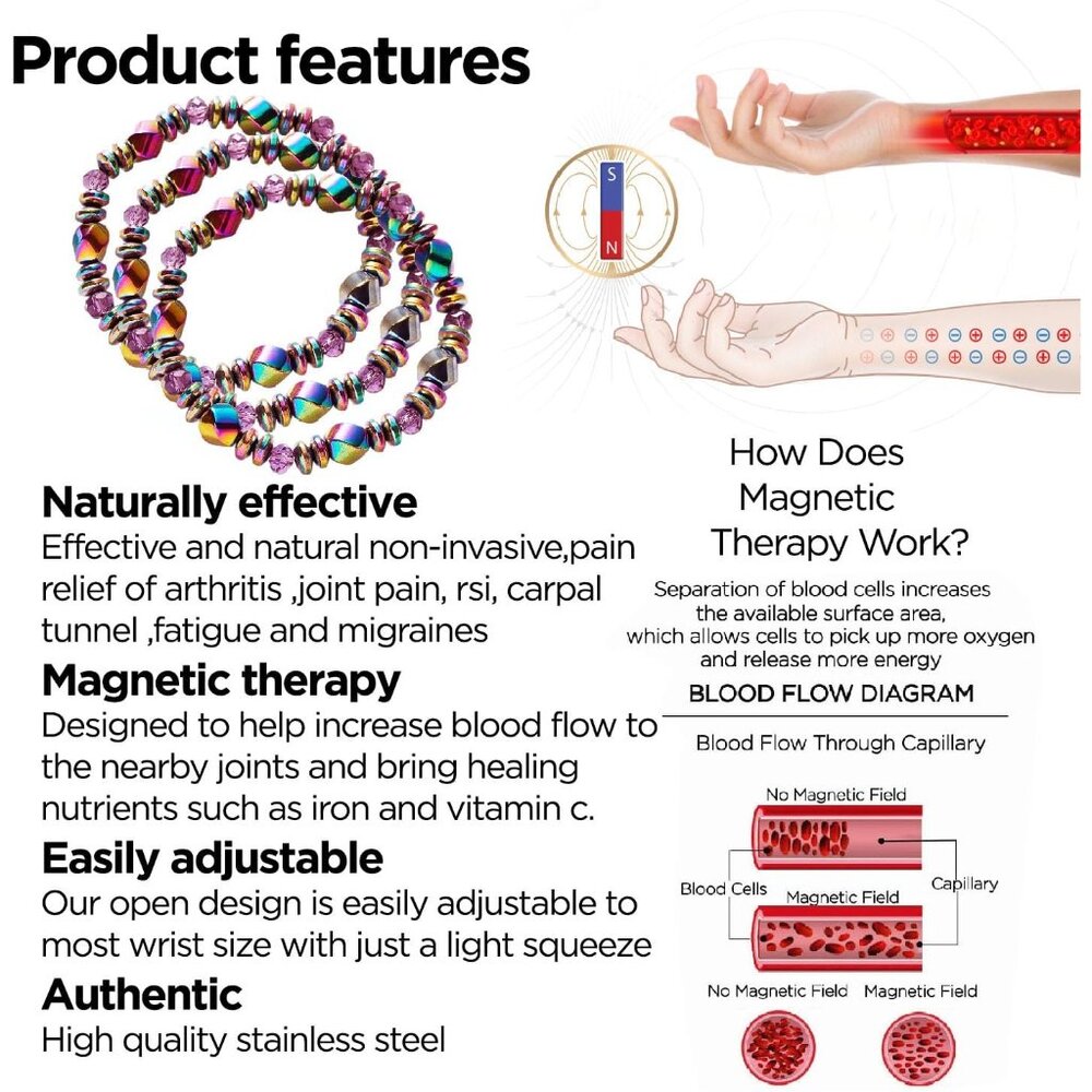 Multicolor Adjustable Hematite Bracelet - Stylish… - image 5